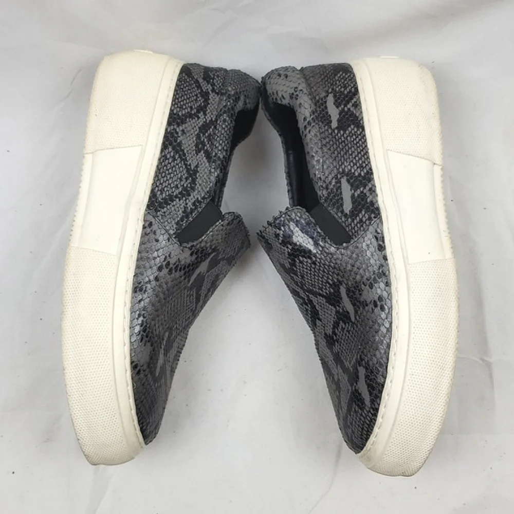 J/Slides Cleo Platform Leather Snake Embossed‎ Slip On Sneaker